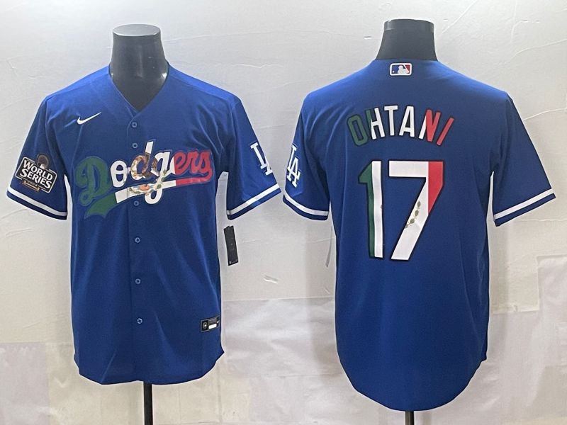 Men 2025 Los Angeles Dodgers #17 Ohtani Blue Nike MLB Jersey style 7156->los angeles dodgers->MLB Jersey